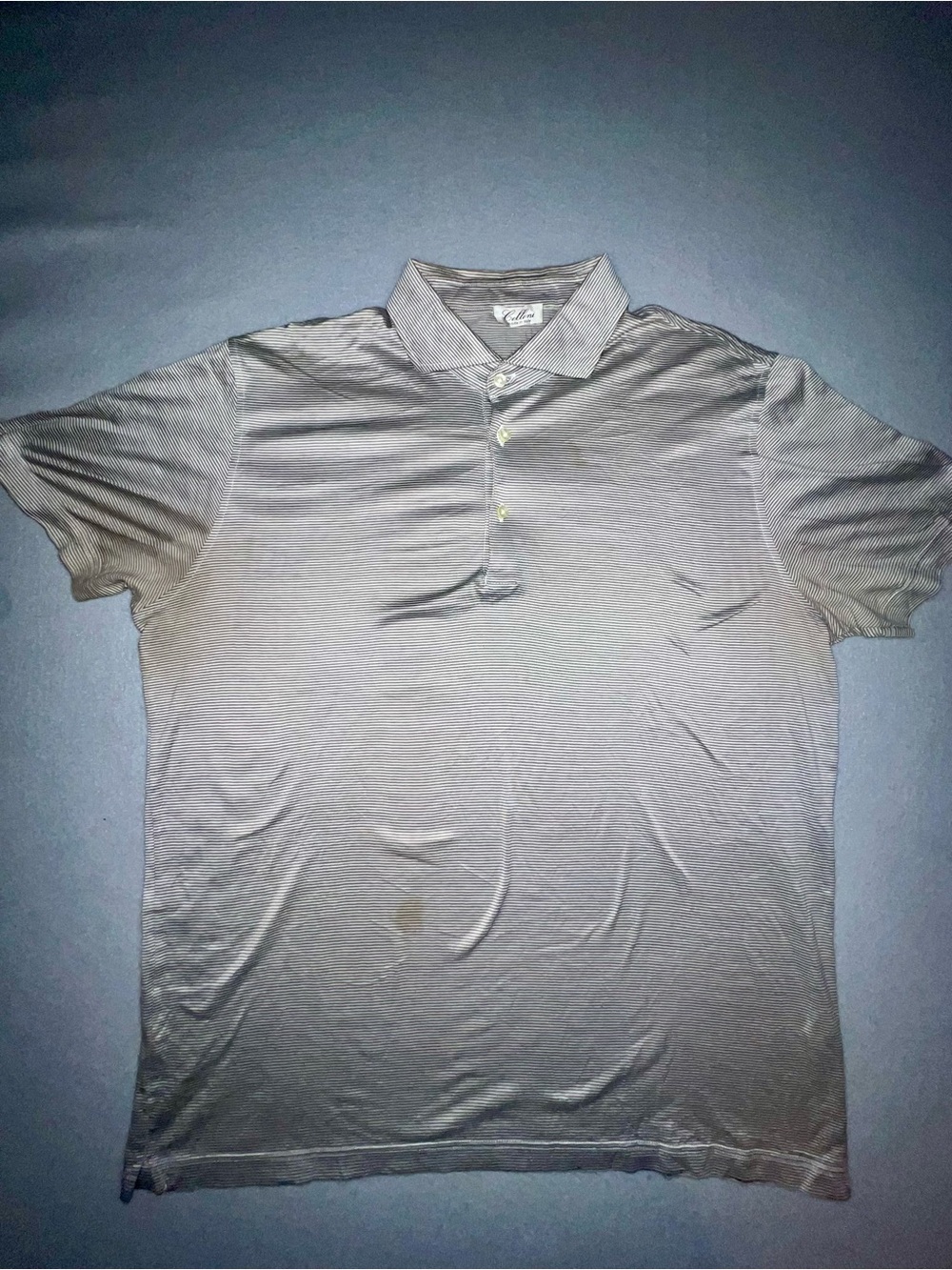 Vintage Cellini Made in Italy Men's Striped 100% Cotton Polo Shirt Size XL